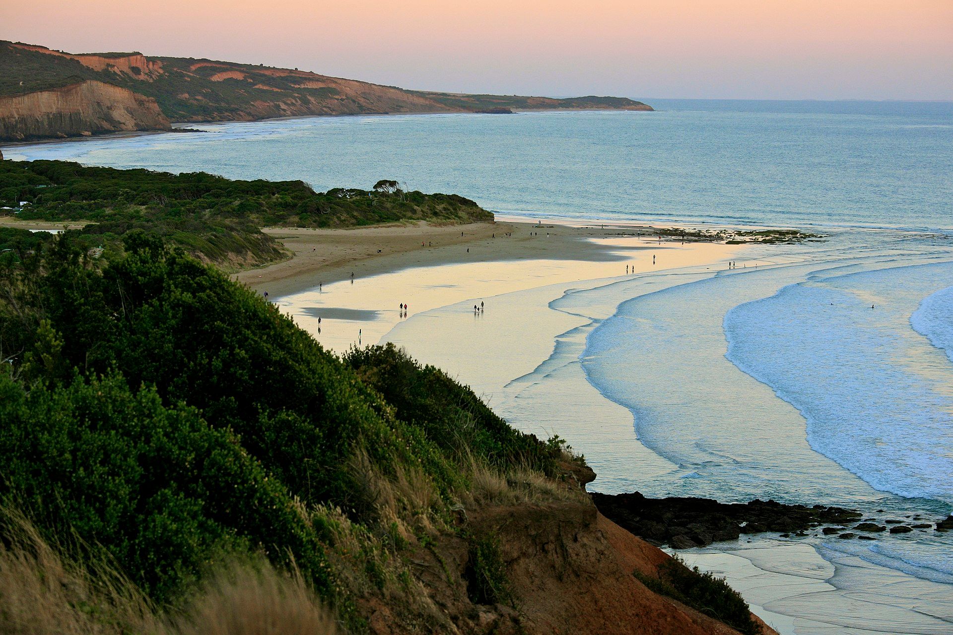 Sunset over the beach at Jan Juc, near Torquay on the Surf Coast